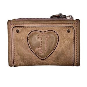 Juicy Couture Vintage J Heart Leather Coin Purse Wallet Y2K Rare Key Holder
